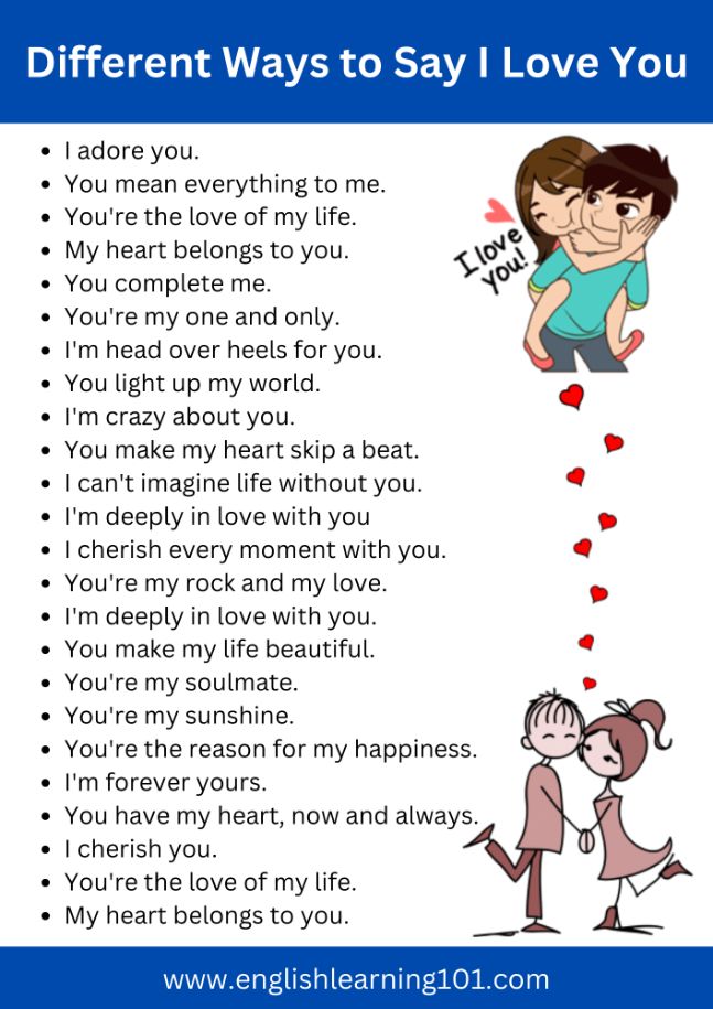 Different ways to say I love You