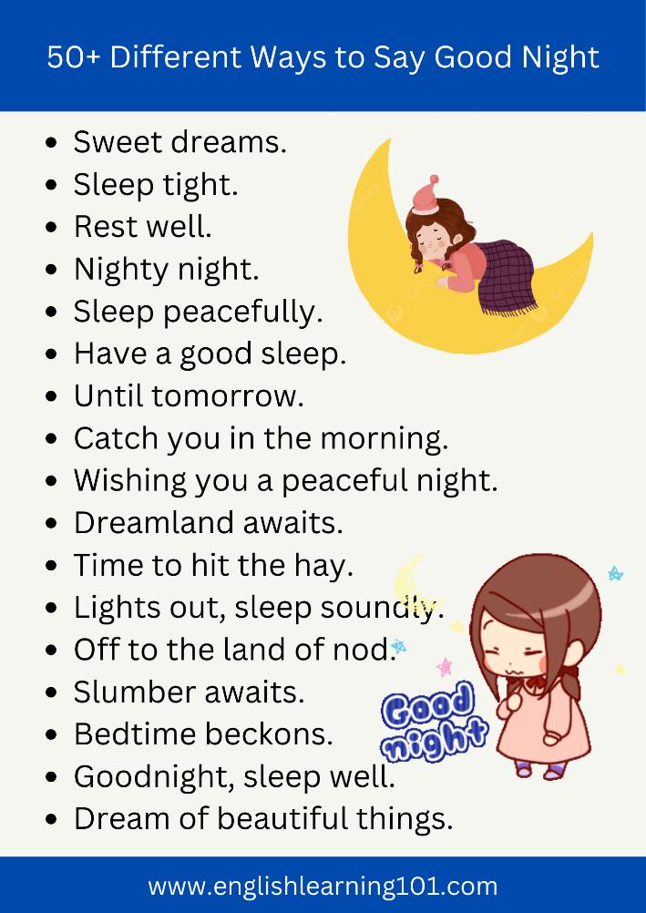 Different Ways to Say Good Night